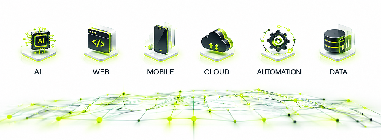 Everium Technologies expertise in AI, web, mobile, cloud, automation and data technologies